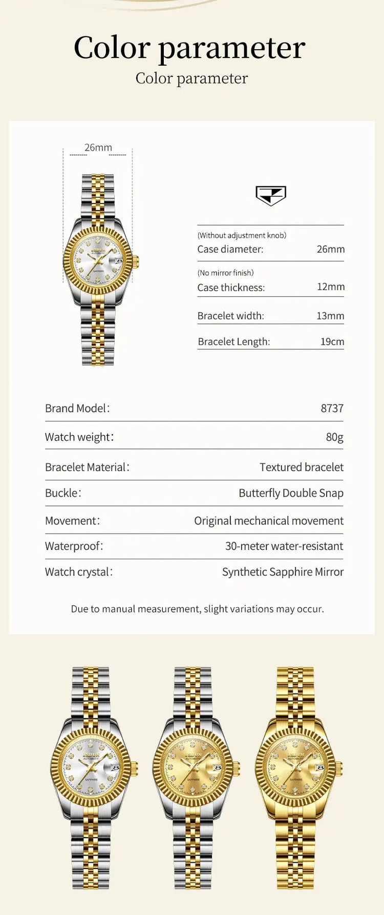 Automatic Mechanical Luxury Fashion Stainless Steel Women&