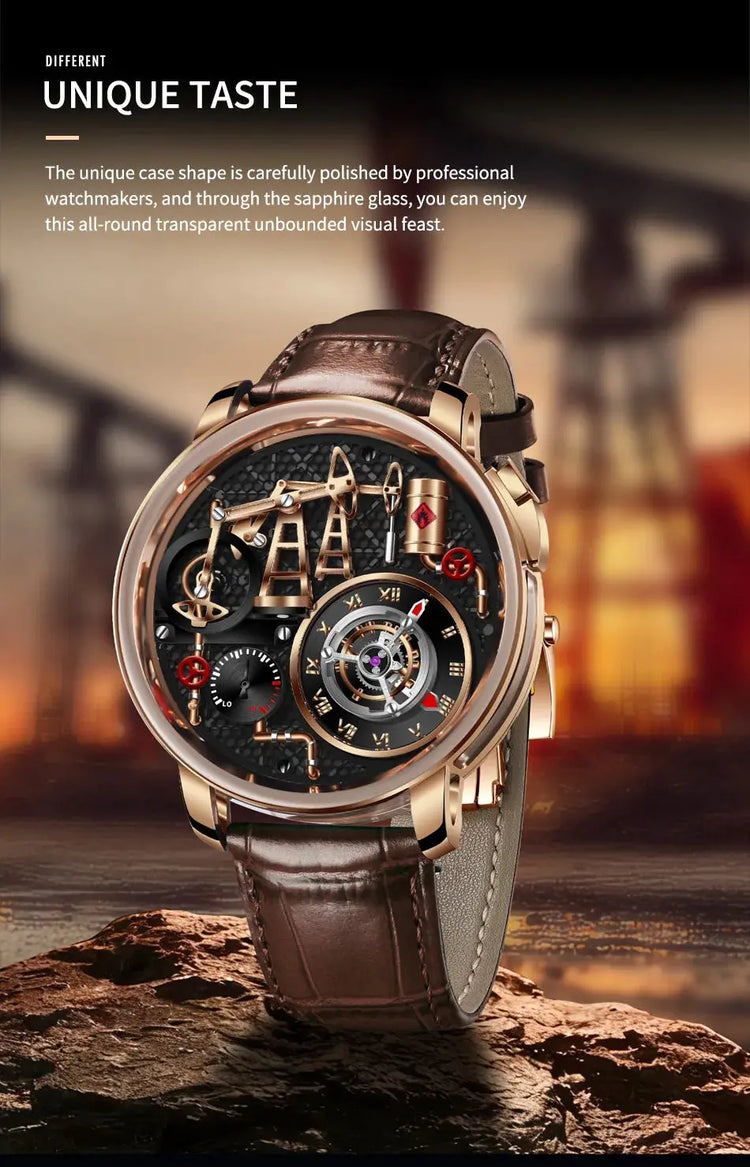 Button Oil Pump Swiss Quartz 762 Movement Sapphire - Inspirational Watches