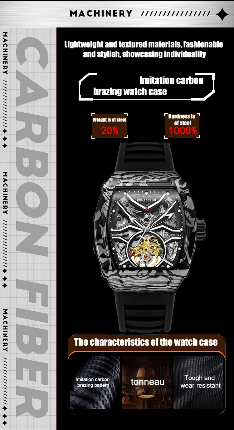 Fully automatic skeleton mechanical watch, fashionable personality, luxury hot men&