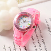 Analog Kids Watch Silicone Band Colorful Number Inspirational Watches
