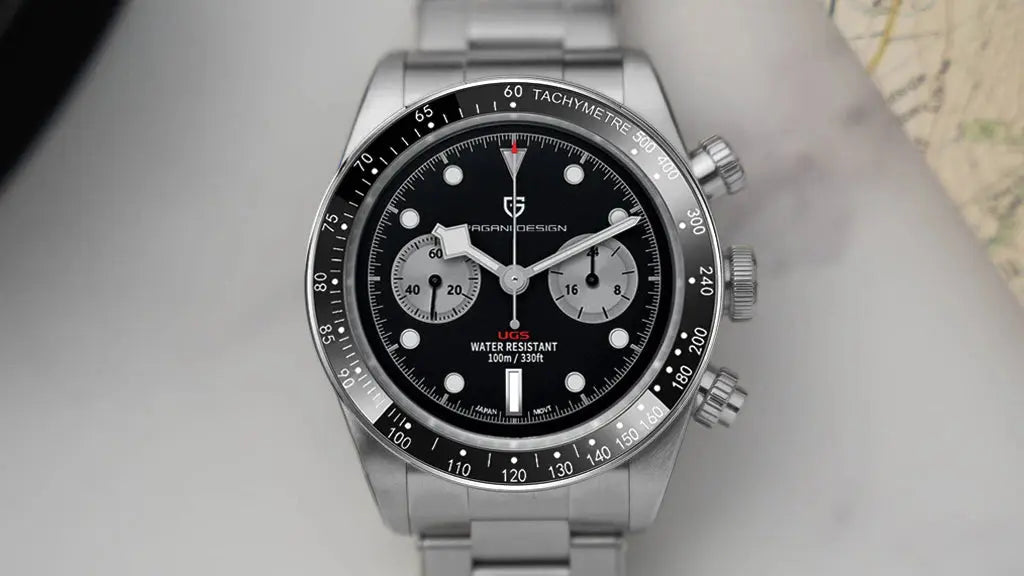 Panda Retro Sport Chronograph Luxury Quartz Watch For Men Sapphire mirror 10Bar Waterproof - Inspirational Watches