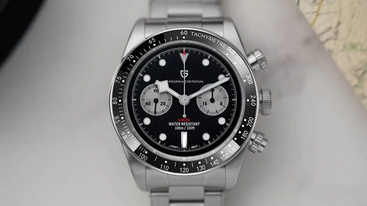 Panda Retro Sport Chronograph Luxury Quartz Watch For Men Sapphire mirror 10Bar Waterproof - Inspirational Watches