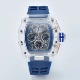 six-pin multi-functional running second engraving hollow quartz watch - Inspirational Watches