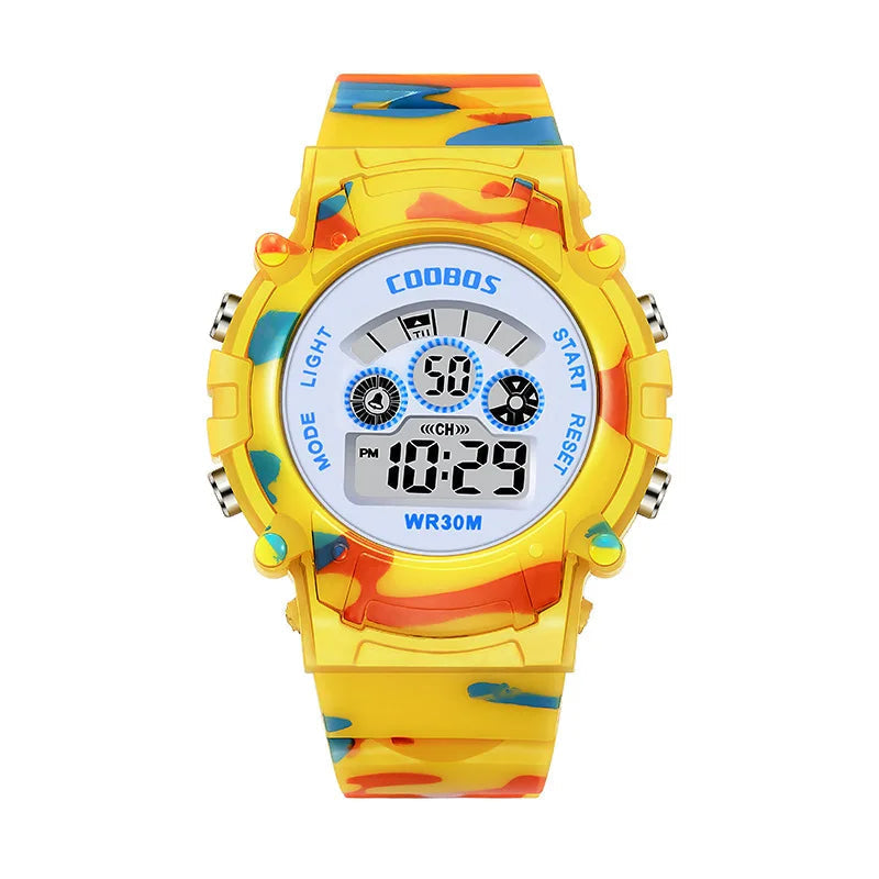 Multifunctional Kids Electronic Watch Color Luminous Dial Life Waterproof Inspirational Watches