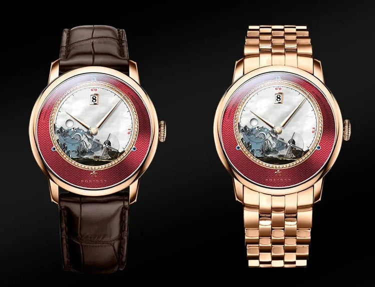 Original Painting Dial automatic Sapphire Crystal Glass Watch - Inspirational Watches