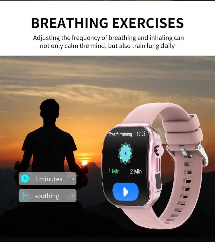 LIGE New 2.2-inch 3D Curved Screen Smart Watch With LED Light Thermometer Health Monitor Smartwatch BT Call Sports Fitness Watch Inspirational Watches