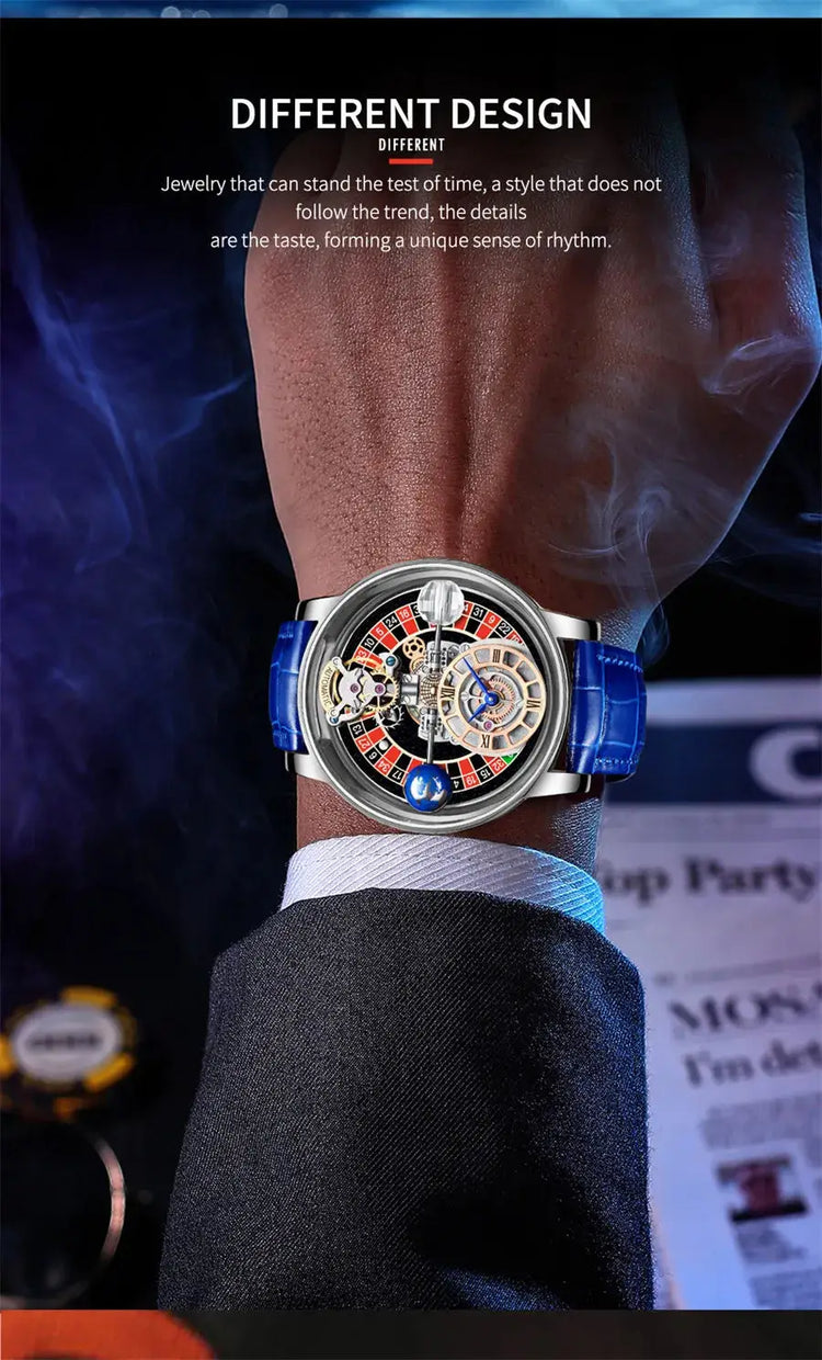 Relogio PINDU Fixed Roulette Watch Latest Design Quartz Watch Men Waterproof Leather Man Wristwatch Upgraded Version Inspirational Watches