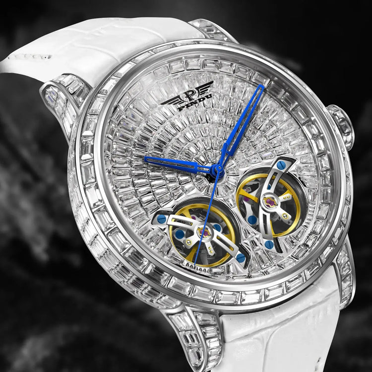2026 PINDU Design New 46MM Diamond Mechanical Watch Men Top Luxury Double Flying Wheel Watch Sapphire Glass Waterproof Watch MEN Inspirational Watches