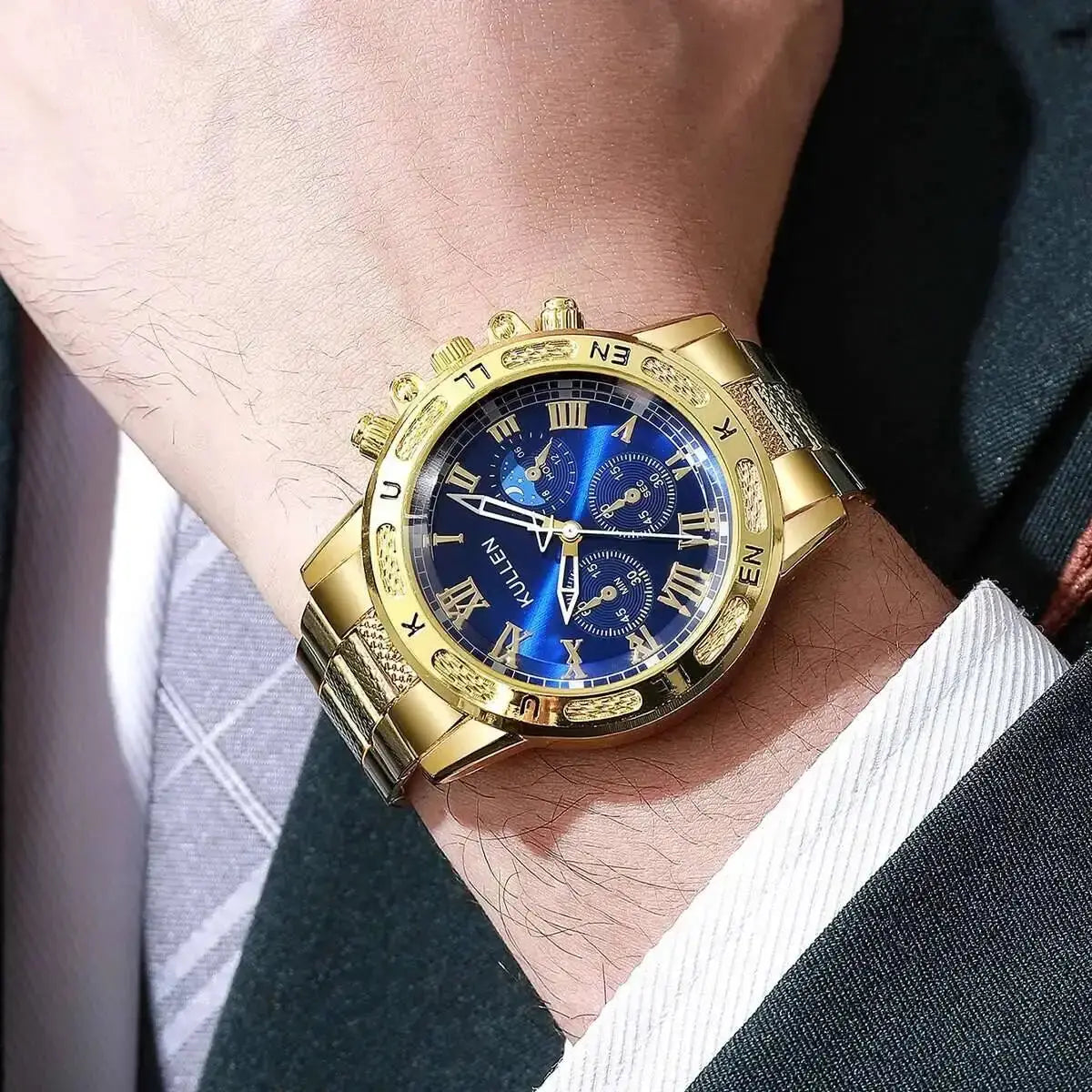 Luxury Large Dial Men Business Fashion Quartz Wristwatches - Inspirational Watches