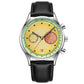 Creative Fruit Design Dial Multi-function Quartz Watch Men Personalized Leather Strap Calendar Unique Wristwatch Men Clock Inspirational Watches