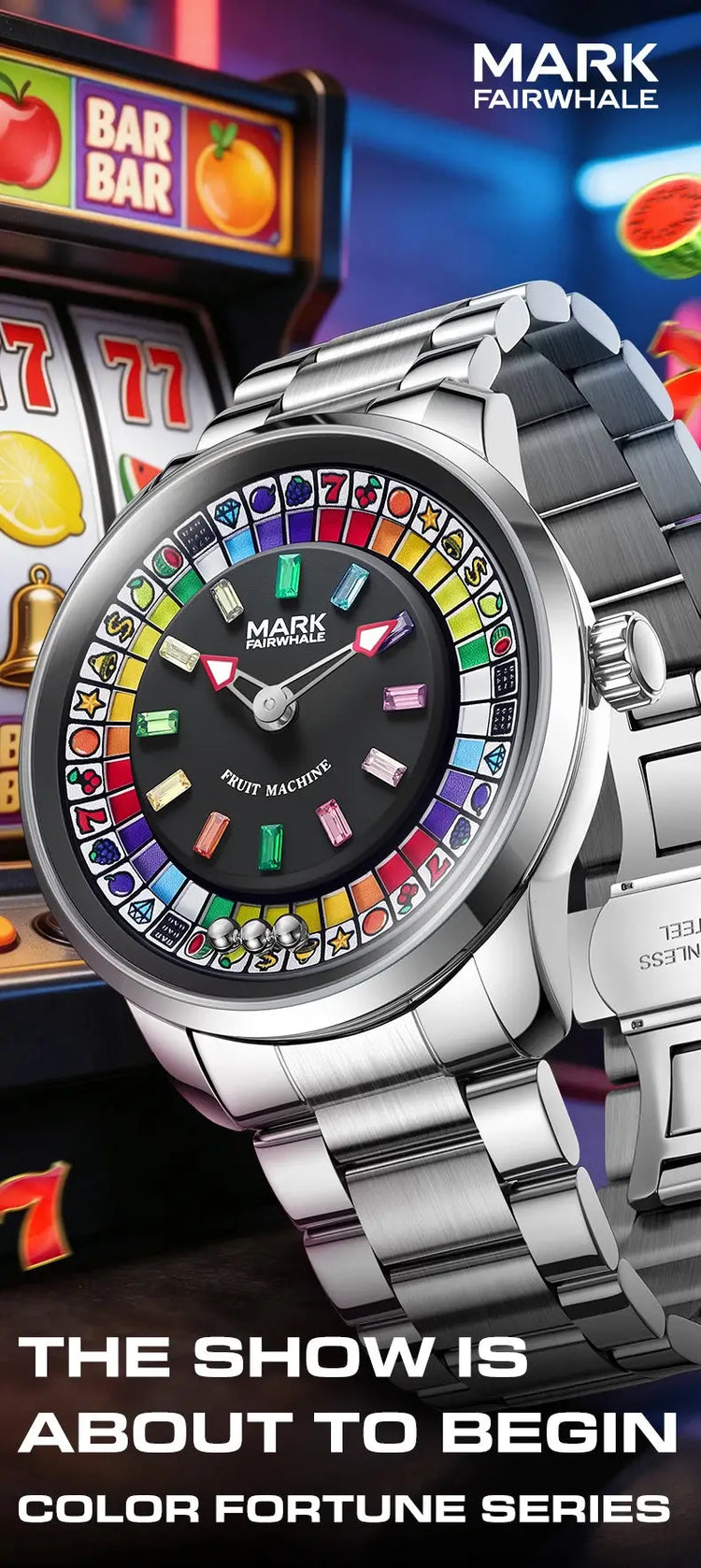 Mark Fairwhale New Quartz Watch For Men Fruit Rotating Dial Wristwatch Luxury Waterproof  Clock Man Fashion Watch 2026 Top Brand Inspirational Watches