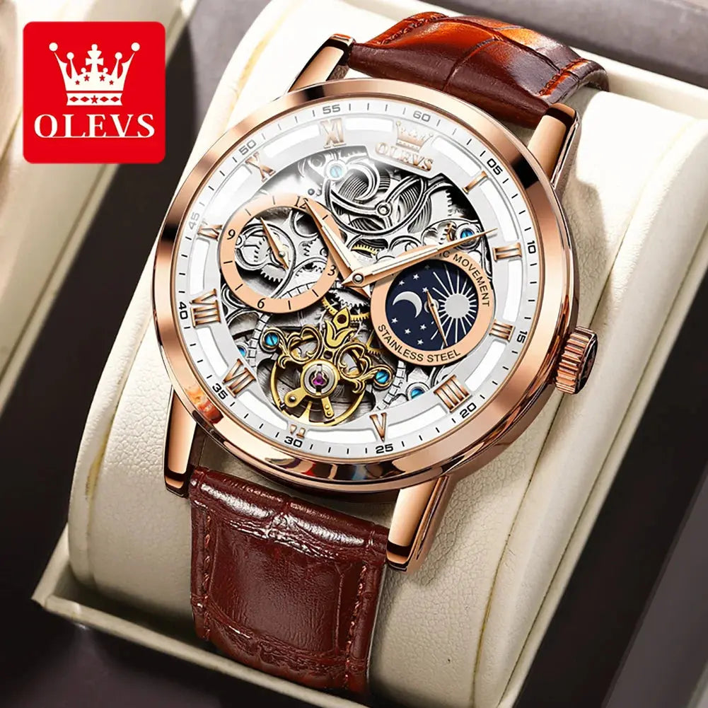 Skeleton Moon Phase Automatic Tourbillon Watch Inspirational Watches