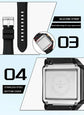 Square Dual Time Electronic Watch Waterproof Inspirational Watches