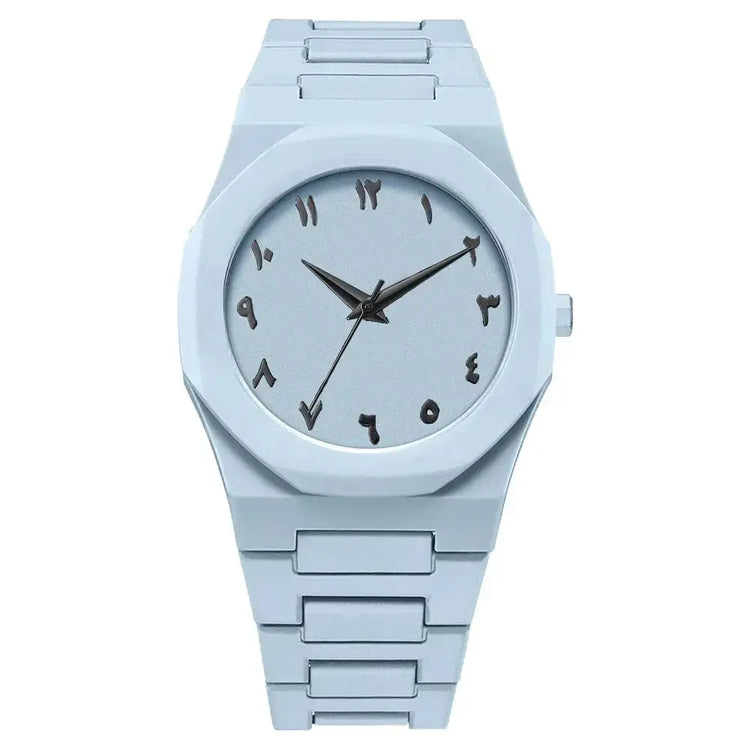 Simple Black Male Quartz Watches Arabic digital Casual Drip Oil Strap - Inspirational Watches