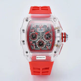 six-pin multi-functional running second engraving hollow quartz watch - Inspirational Watches