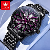 Spinning skeleton luminous stainless steel Watch Inspirational Watches