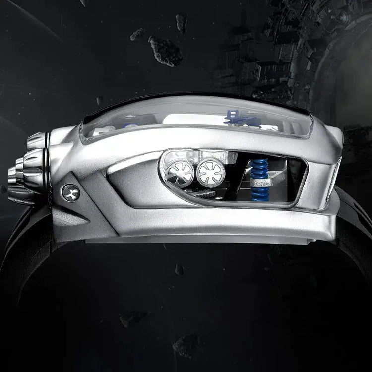 PINDU Men Automatic Watch 42mm Luxury Tonneau Mechanical Wristwatch Fashion Luminous 50M Waterproof Skeleton NH05 Inspirational Watches