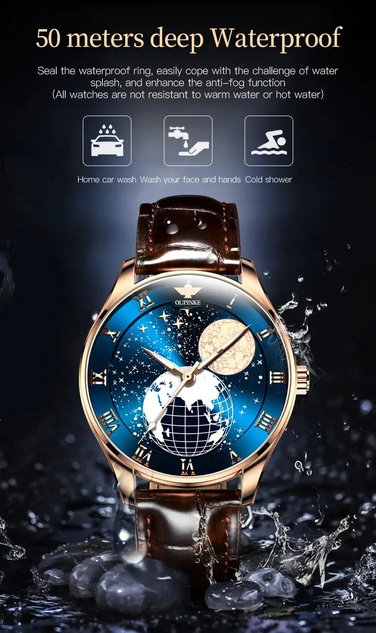 Moon Phase Starry Sky Japan Automatic Mechanical Wristwatch Inspirational Watches