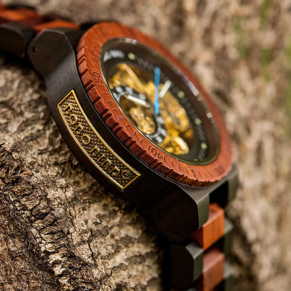 Luxury Wooden Mechanical Watches for Men – Premium Automatic Timepiece with Oversized Dial - Inspirational Watches