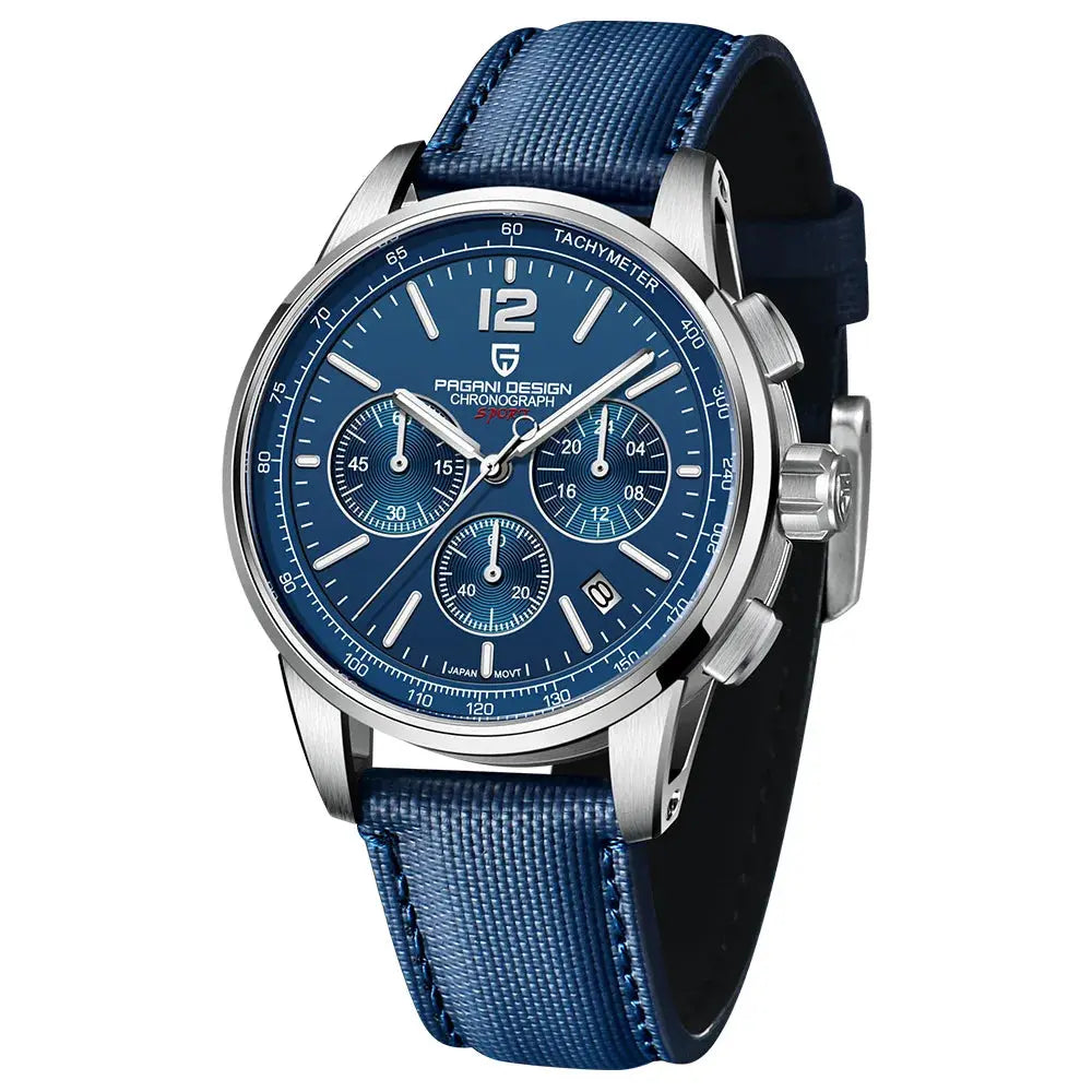 Chronograph Japan Vk63 Sport Quartz Wristwatch Sapphire Date 100m Waterproof - Inspirational Watches