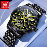 Spinning skeleton luminous stainless steel Watch Inspirational Watches