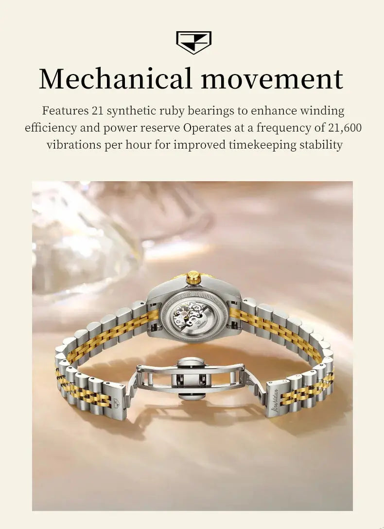 Automatic Mechanical Luxury Fashion Stainless Steel Women&