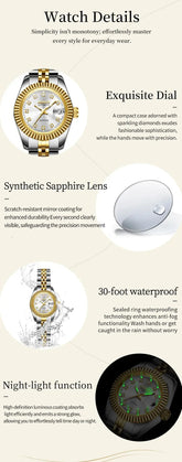 Automatic Mechanical Luxury Fashion Stainless Steel Women&