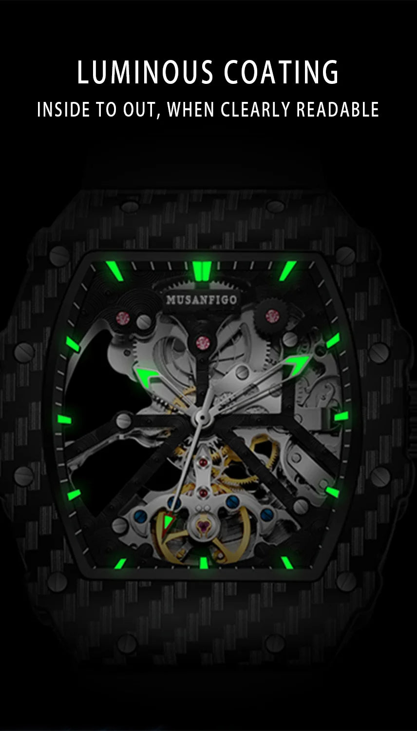 Fully automatic skeleton mechanical watch, fashionable personality, luxury hot men&