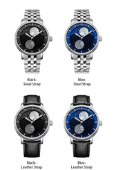 Lunar Moon Phase Automatic Mechanical Sapphire Waterproof Twin Moons Inspirational Watches