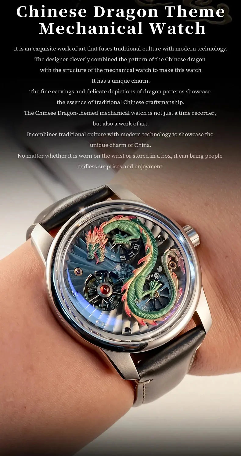 Dragon Luminous Waterproof Automatic Inspirational Watches