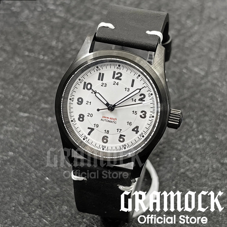 Retro Watch 200m Waterproof Leather Bracelet Domed Sapphire Pilot Dive - Inspirational Watches