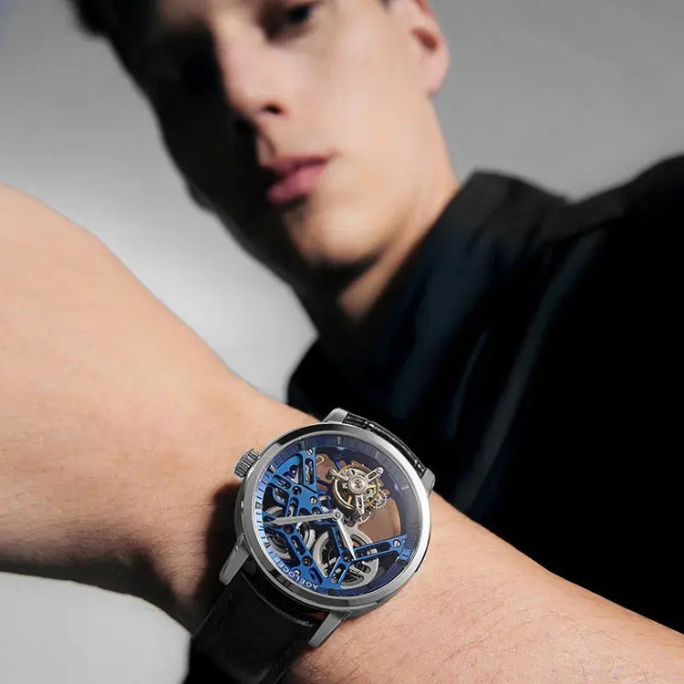 Tourbillon Luxury Skeleton Manual Mechanical Inspirational Watches
