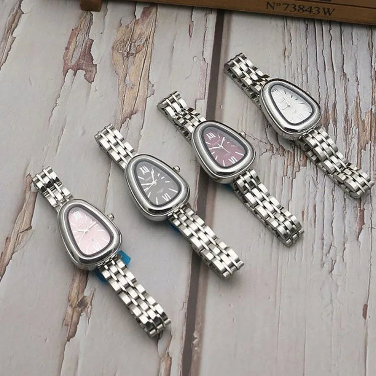 Brand Snake Head Dial Women Watch Luxury Ladies Quartz Watches Droplet Shaped Roman Numeral Steel Strap Wristwatches Gift Clock Inspirational Watches
