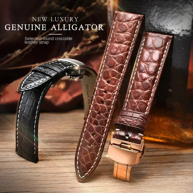 Premium Crocodile-Pattern Leather Watch Strap