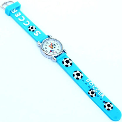 Sport Football Style 3D Watch Silicone Band Children Quartz Watch Boy Watch Girls Watch Cartoon Analog Wristwatch Inspirational Watches