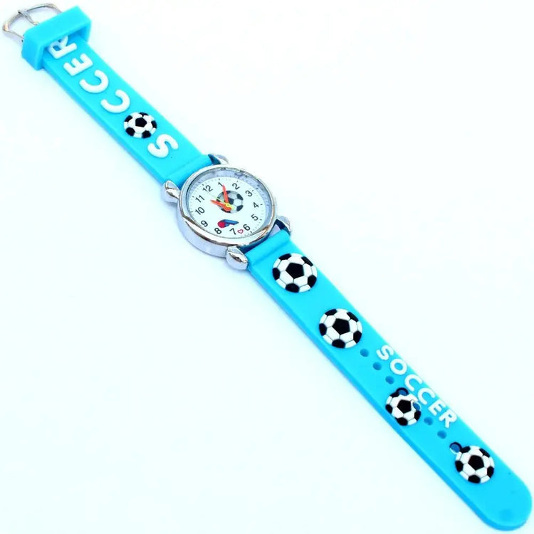 Sport Football Style 3D Watch Silicone Band Children Quartz Watch Boy Watch Girls Watch Cartoon Analog Wristwatch Inspirational Watches