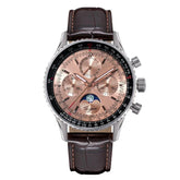 Sugess Watch Mens Moonphase Pilot Chronograph Mechanical Wristwatches Tianjin ST1908 Movement Swanneck Sapphire Crystal Luminous Inspirational Watches