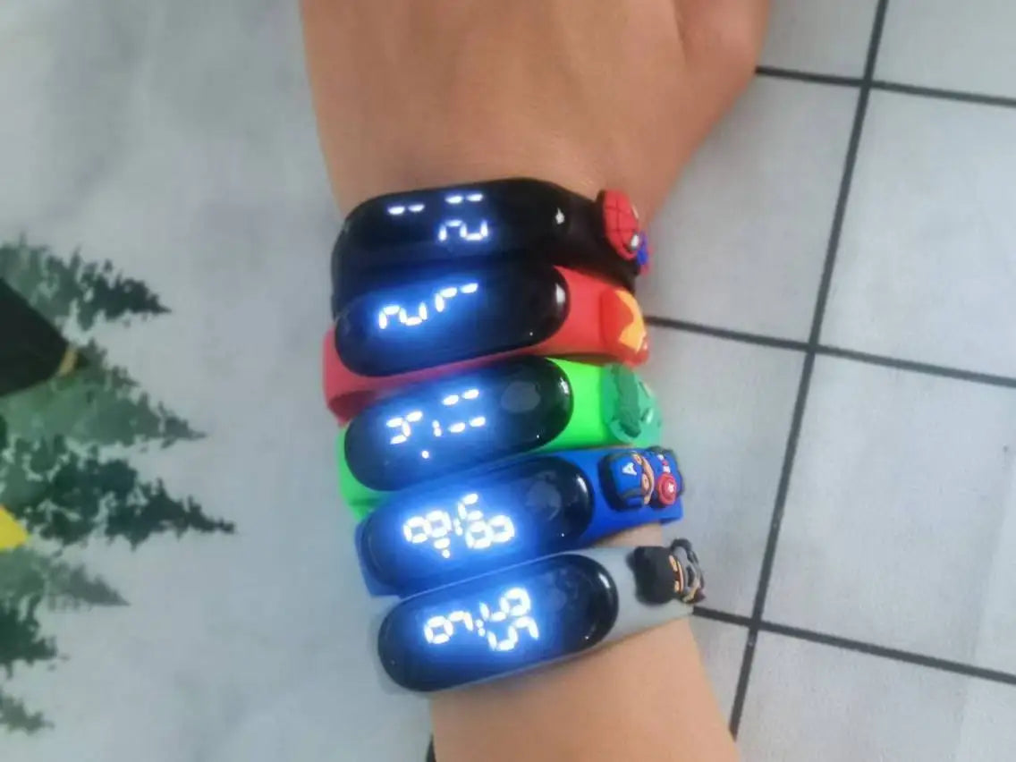 Digital LED Display Cartoon Fashion Kids Watch Inspirational Watches