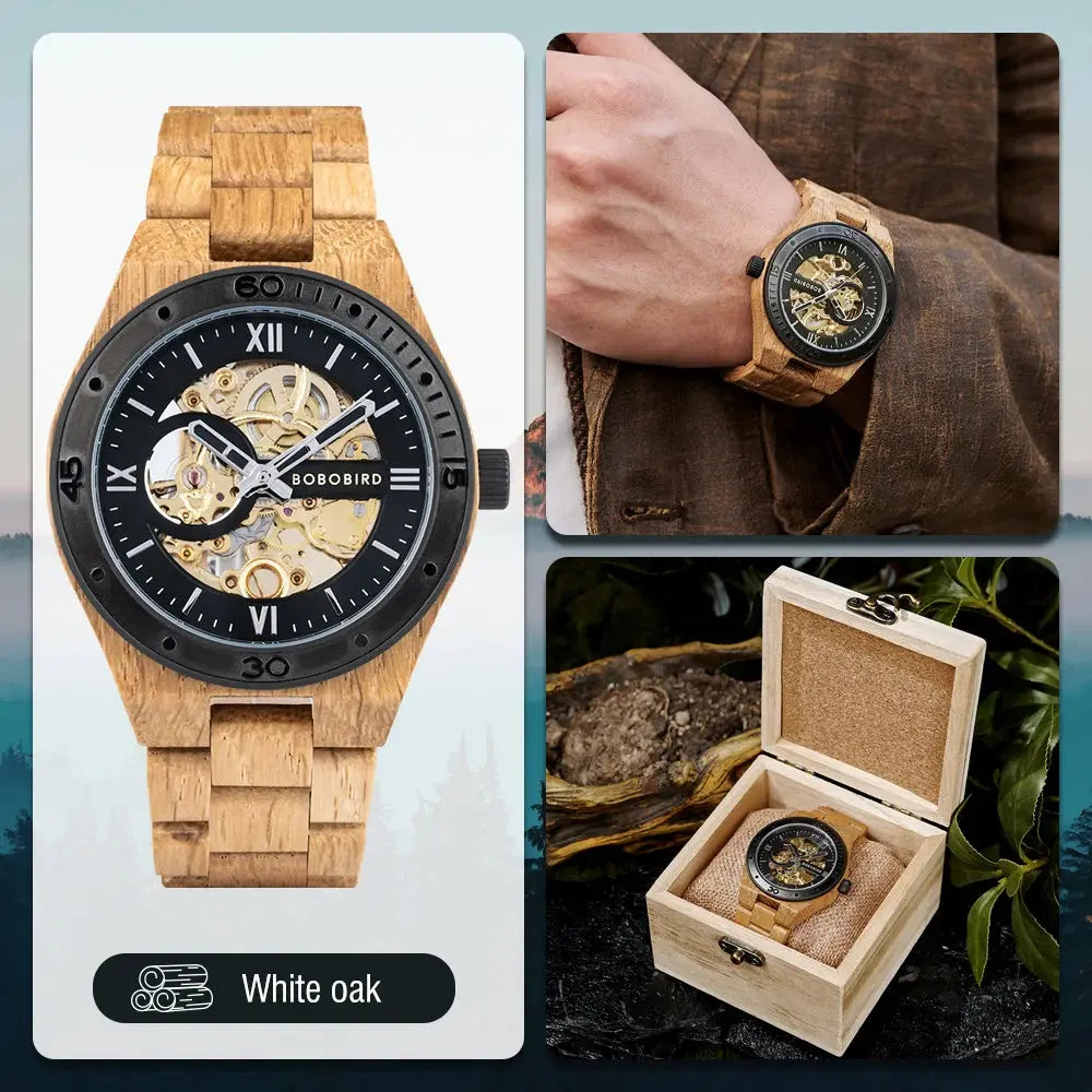 Automatic Watches Luxury Wooden Hollow Mechanical Watch Inspirational Watches