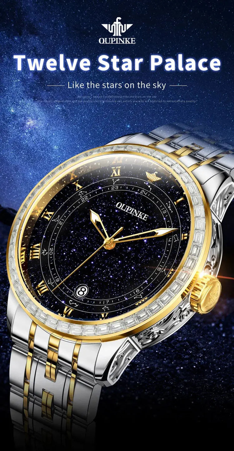 Original Automatic Watch for Men Luxury Japanese Diamond Luminous Inspirational Watches