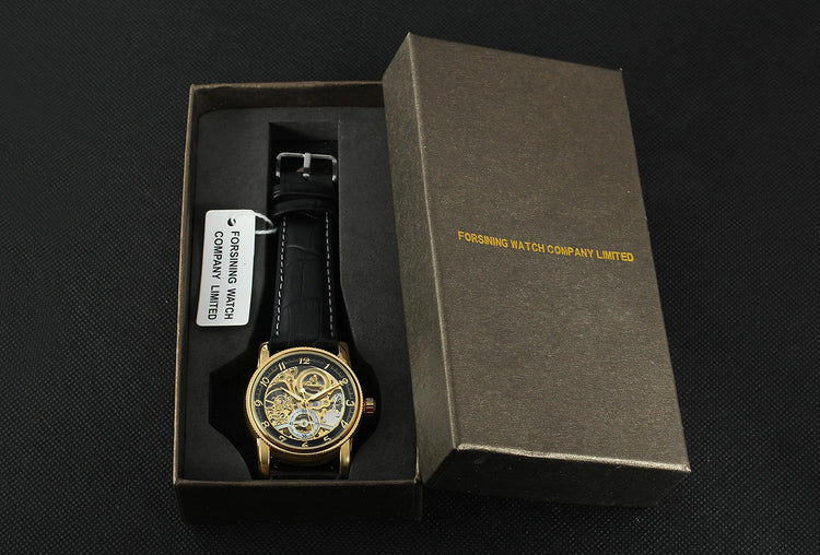 2026 Designer Luxury FORSINING Classic Mechanical Skeleton Man Watches Automatic Movement  Clock Waterproof Leather Wristwatch Inspirational Watches