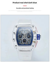 six-pin multi-functional running second engraving hollow quartz watch - Inspirational Watches