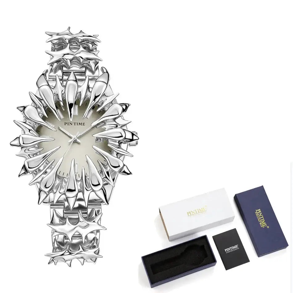 Special-shaped lightning dragon scale spike soldering watch design heavy industry trend Y2K Watches Quirky Quartz Wristwatches Inspirational Watches