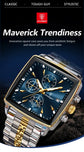 POEDAGAR Business Quartz Man Wristwatch Stainless Steel Waterproof Luminous Men Clock Chronograph Date Sport Men&