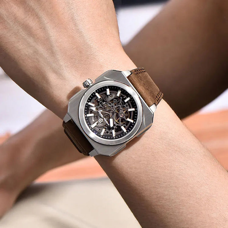PAGANI DESIGN New Hollowed Men Mechanical Watch Top Brand Sapphire Glass Clock Classic Luxury Waterproof Automatic Men&