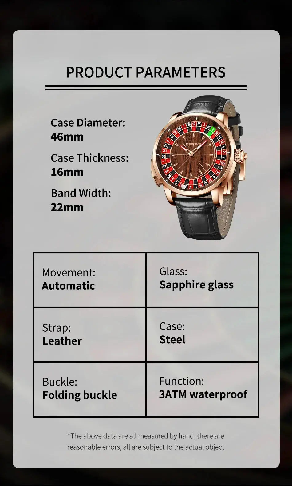 Wood Grain Mechanical Button Gambling Table Game Roulette - Inspirational Watches