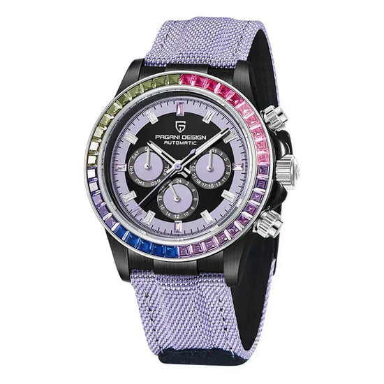 Automatic Mechanical Watch 40MM Rainbow Circle Multifunction Wristwatch Inspirational Watches