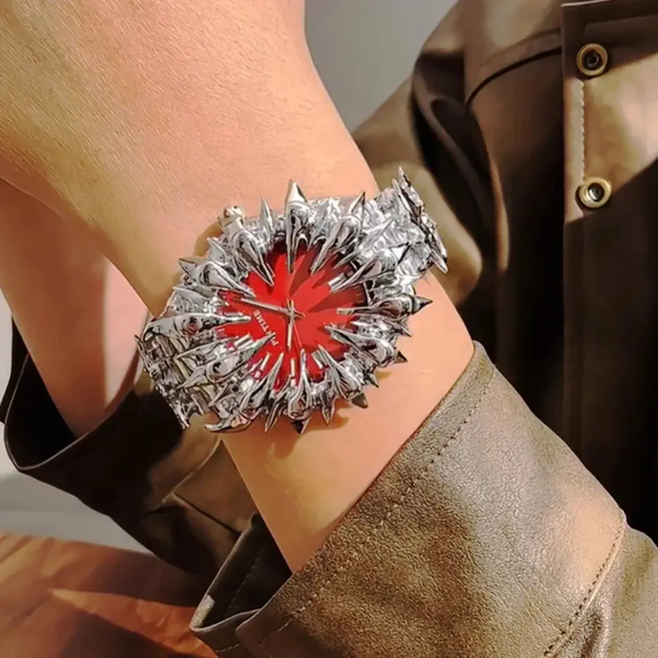 Special-shaped lightning dragon scale spike soldering watch design heavy industry trend Y2K Watches Quirky Quartz Wristwatches Inspirational Watches