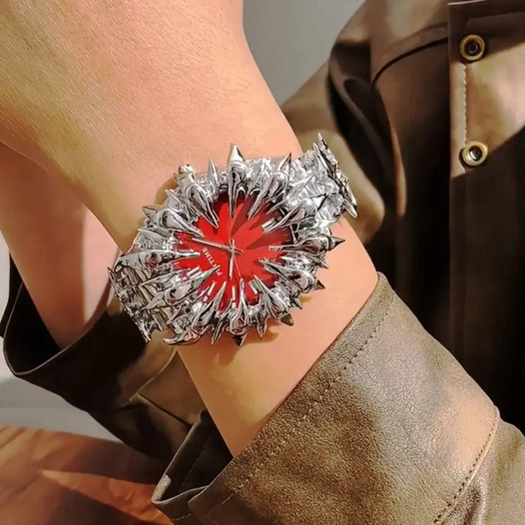 Special-shaped lightning dragon scale spike soldering watch design heavy industry trend Y2K Watches Quirky Quartz Wristwatches Inspirational Watches