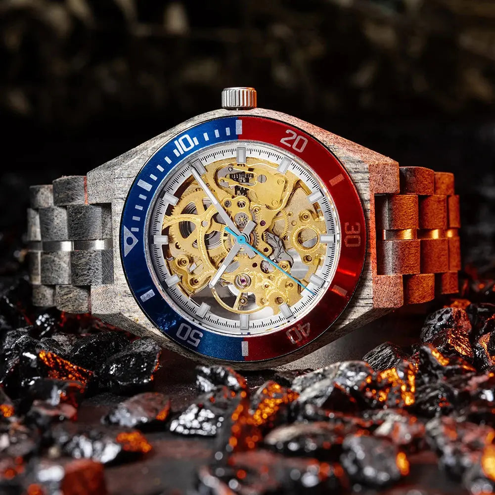 Luxury Wooden Mechanical Watches for Men – Premium Automatic Timepiece with Oversized Dial - Inspirational Watches
